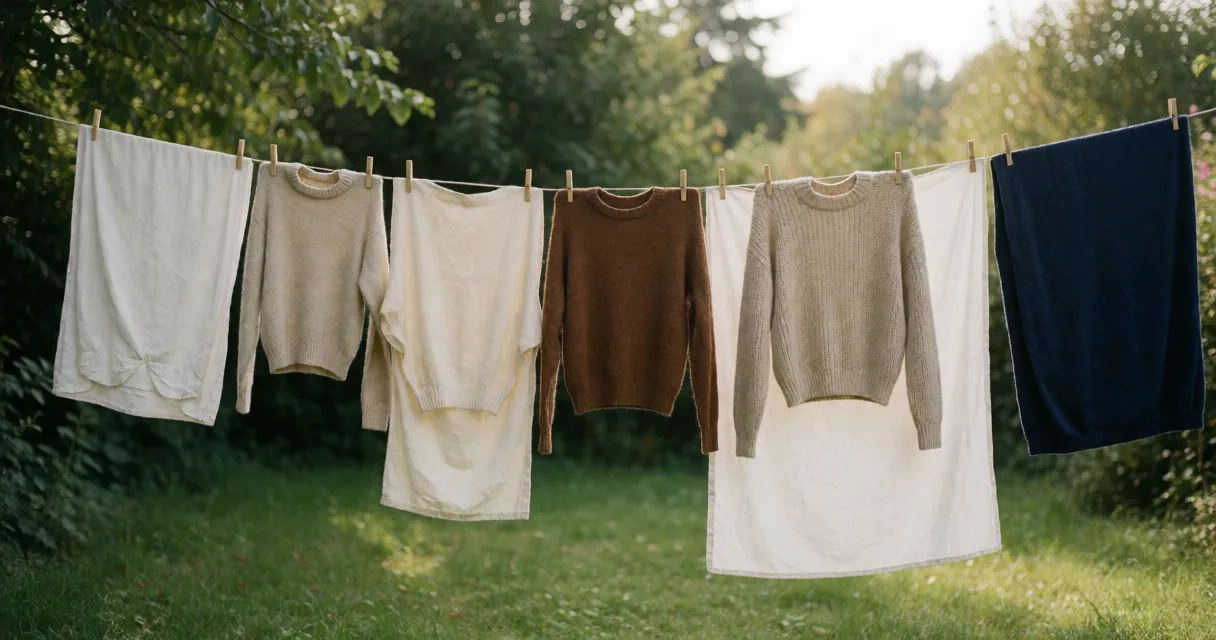 Laundry scene illustrating can you leave washing out after dark in autumn?