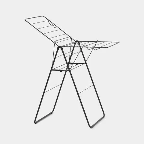Brabantia HangOn 15 m drying rack in matt black, with both wings open